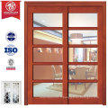 Portes coulissantes vitrées en bois blanc populaires pour cuisine ou salon ou salle à manger, etc.